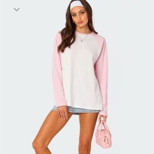 EDIKTED oversizedd waffle long t shirt